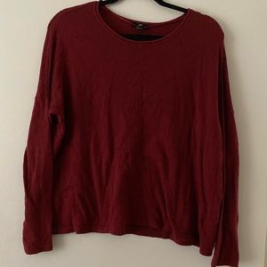 H&M Dark Red Long Sleeve Sweater Top Women’s Small S